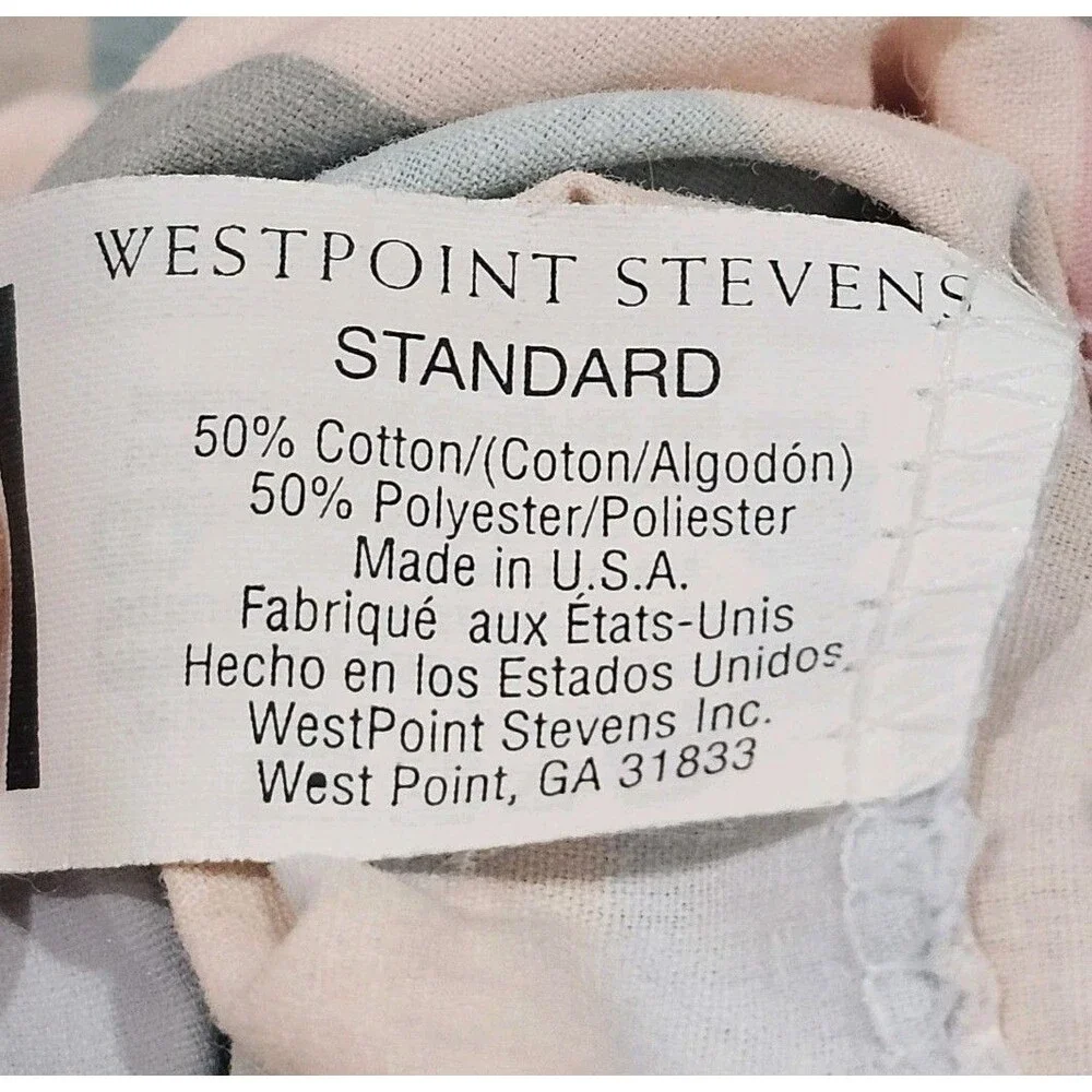 Vtg Westpoint Stevens Southwestern Aztec Poly Cotton Twin Flat Sheet & Pillow‎